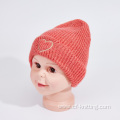 Jacquard logo knitted beanie hat for kids